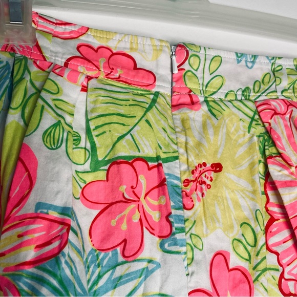 Lilly Pulitzer pleated A-line skirt “Neon Hibiscus" floral print pockets Size 12 - Picture 9 of 16